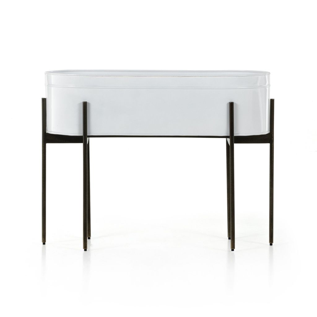 Preview image for Planter on Stand - Large, White High Gloss