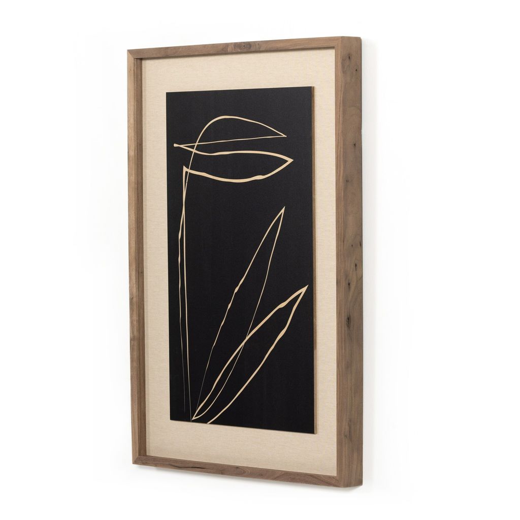 Abstract Botanic Line Drawing By Roseanne Kenny 40" X 60", Maple Panel Presentation Type