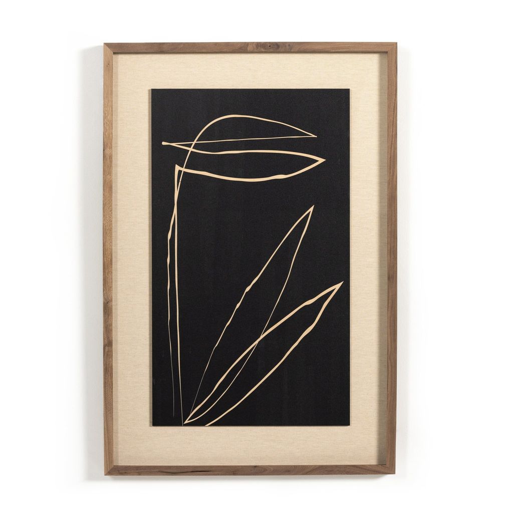 Abstract Botanic Line Drawing By Roseanne Kenny 40" X 60", Maple Panel Presentation Type