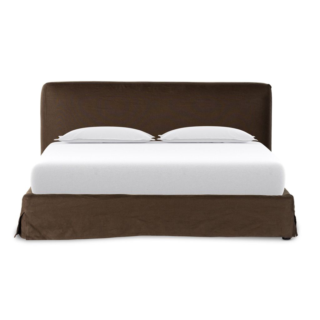 Preview image for Aidan Slipcover Bed Queen Size, Brussels Coffee Cover