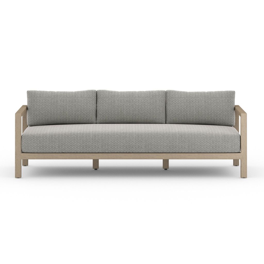 Sonoma Outdoor Sofa, Washed Brown 88", Faye Ash Cover