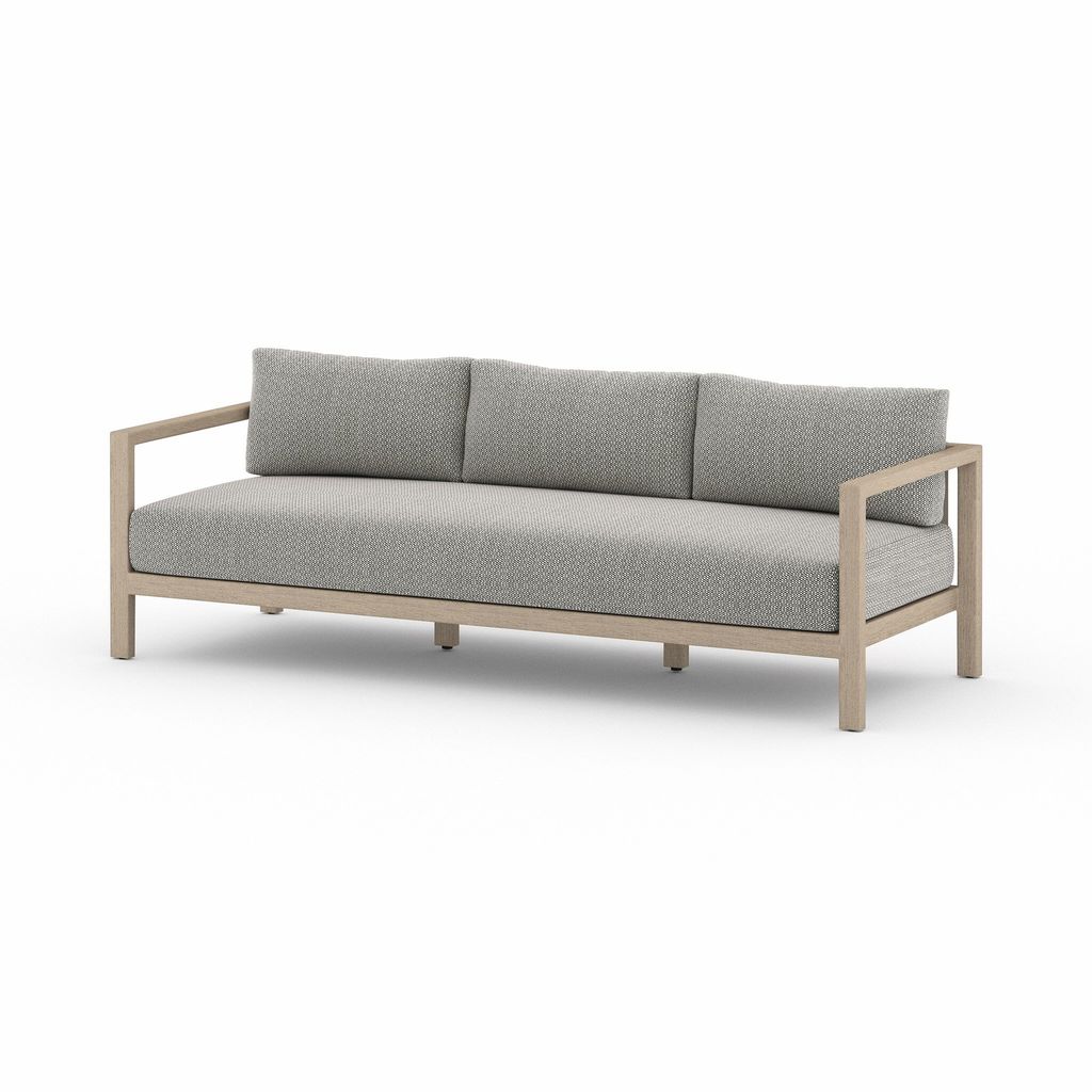 Sonoma Outdoor Sofa, Washed Brown 88", Faye Ash Cover