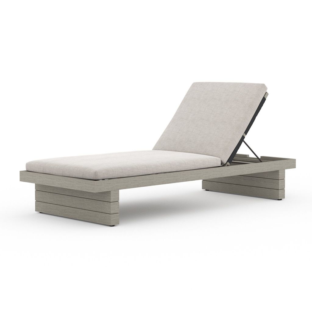 Leroy Outdoor Chaise, Weathered Grey And Stone Grey Cover