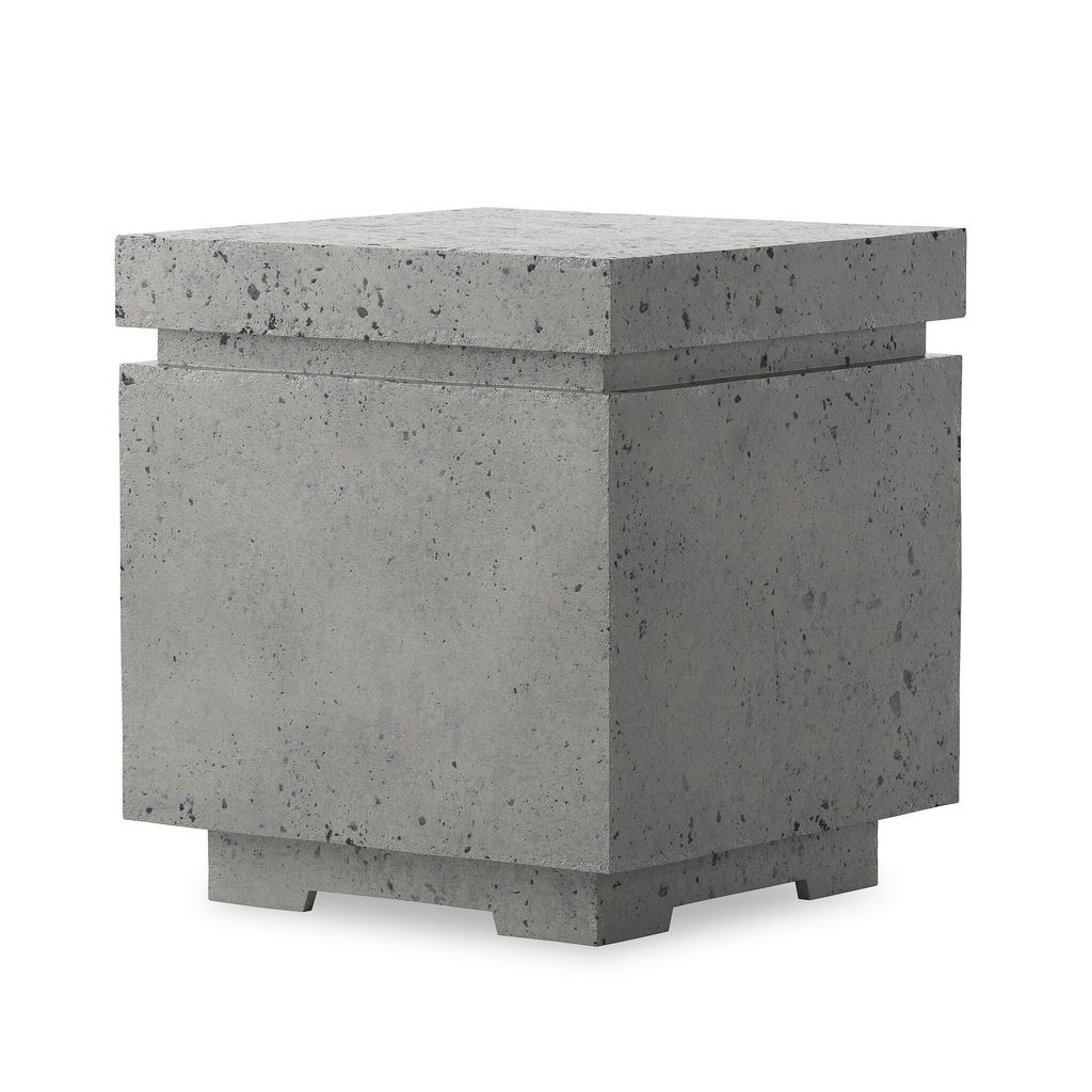 Posen Outdoor Square Propane Enclosure, Pewter Concrete