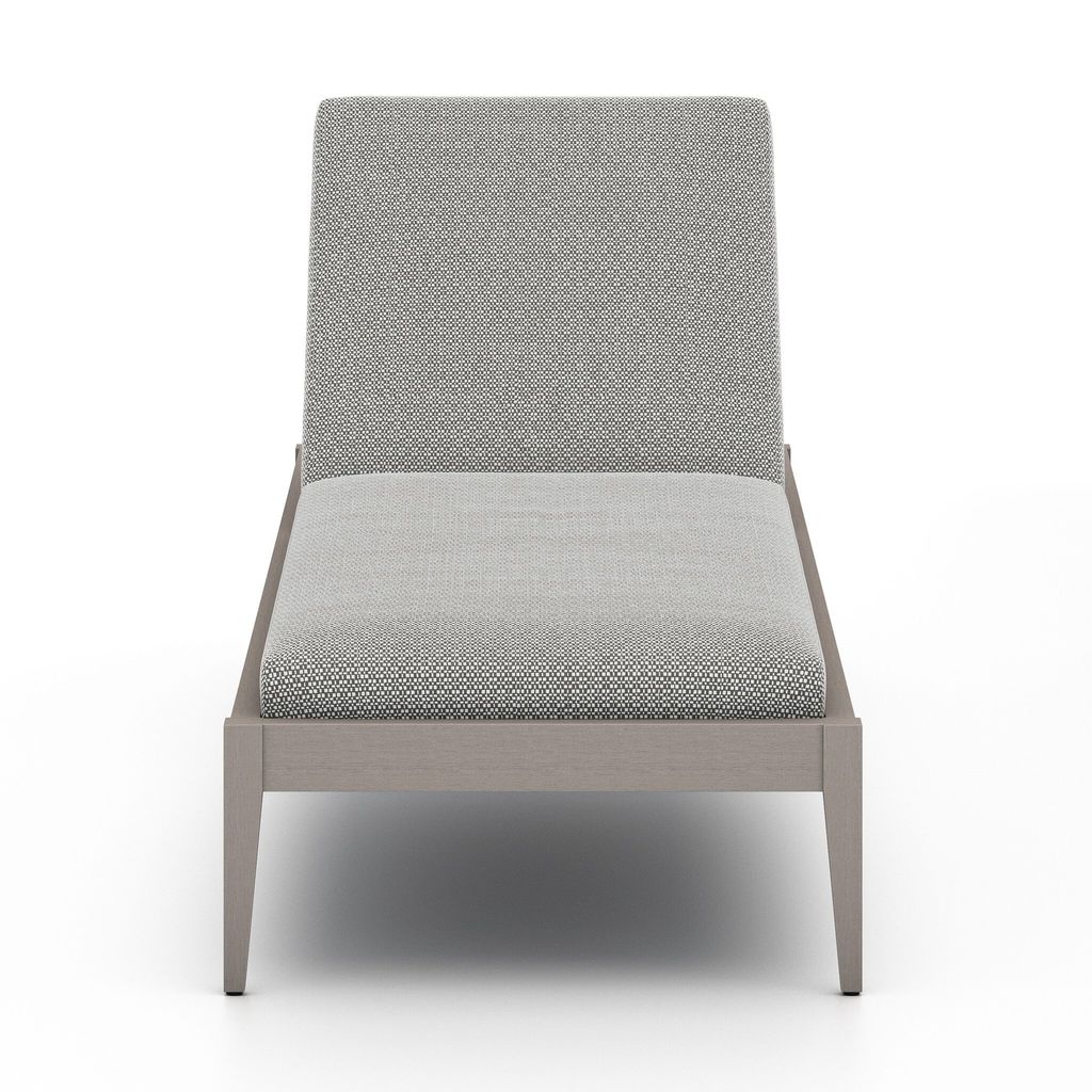 Sherwood Outdoor Chaise, Weathered Grey And Faye Ash Cushion