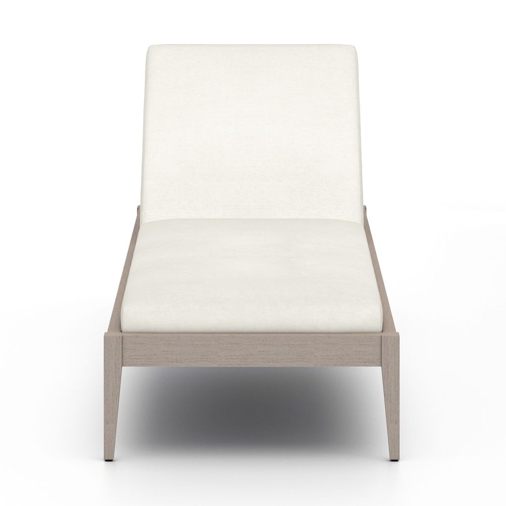 Sherwood Outdoor Chaise, Weathered Grey And Natural Ivory Cushion