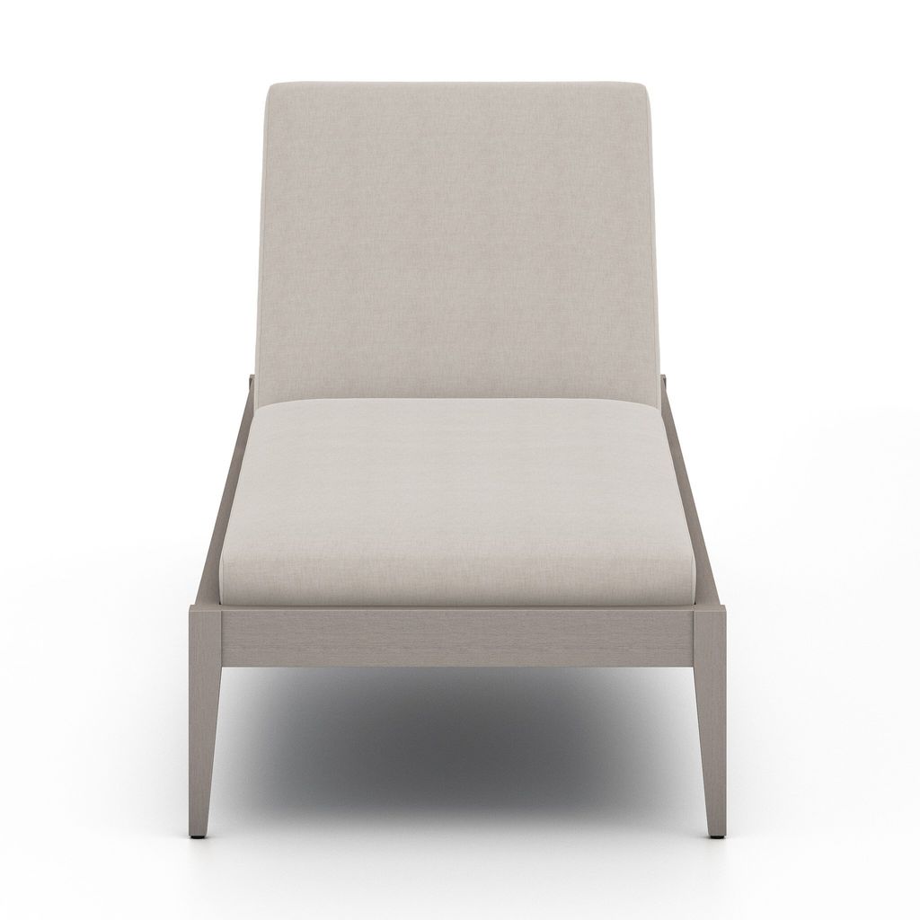 Preview image for Sherwood Outdoor Chaise, Weathered Grey And Stone Grey Cushion