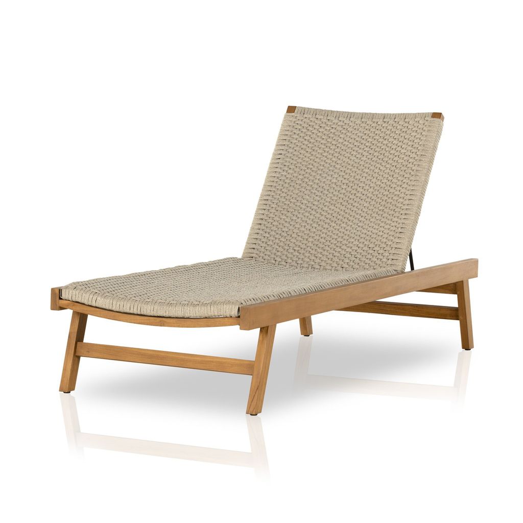 Delano Outdoor Chaise, Natural Teak