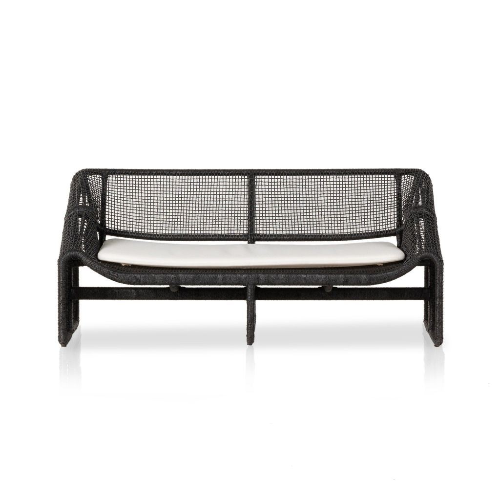 Selma Outdoor Sofa, Faux Black Hyacinth
