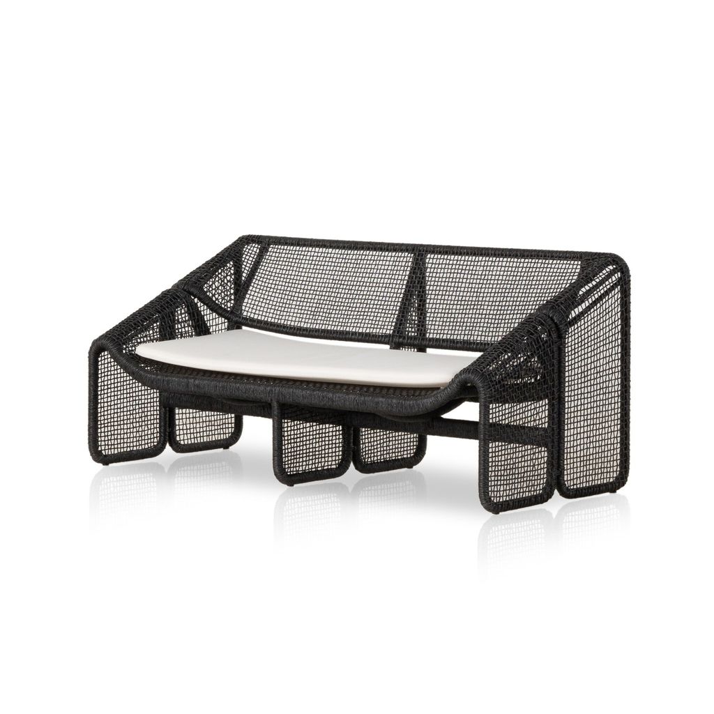 Selma Outdoor Sofa, Faux Black Hyacinth