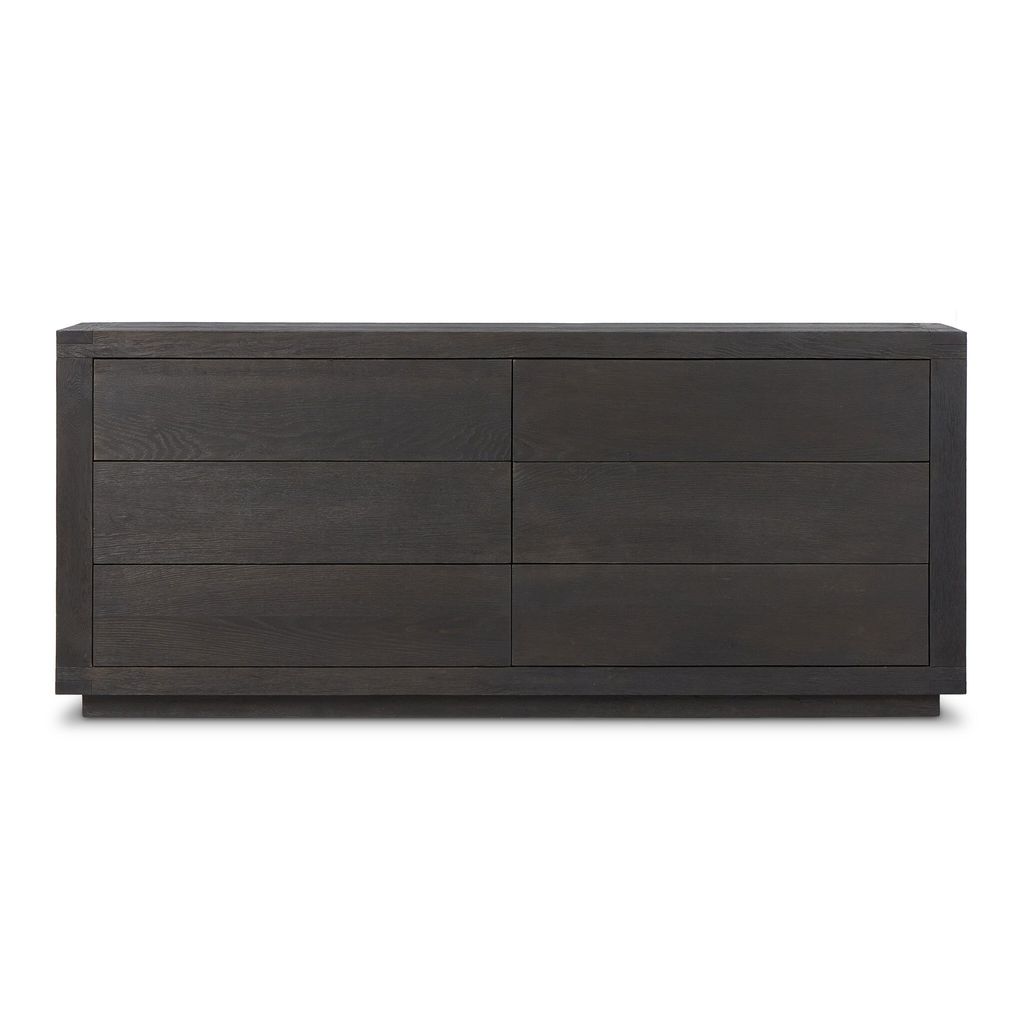 Preview image for Warby 6 Drawer Dresser, Worn Black Oak Veneer