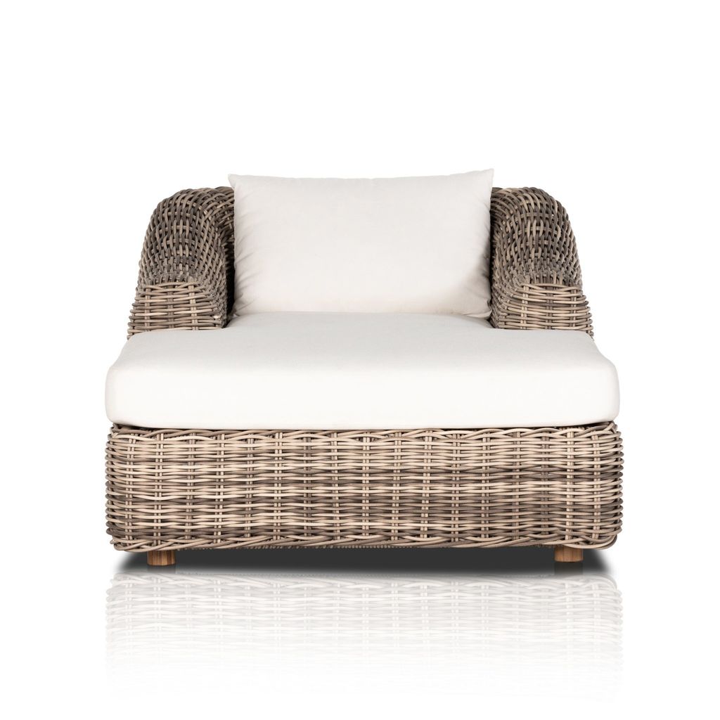 Messina Outdoor Chaise Lounge, Chunky Sand Woven