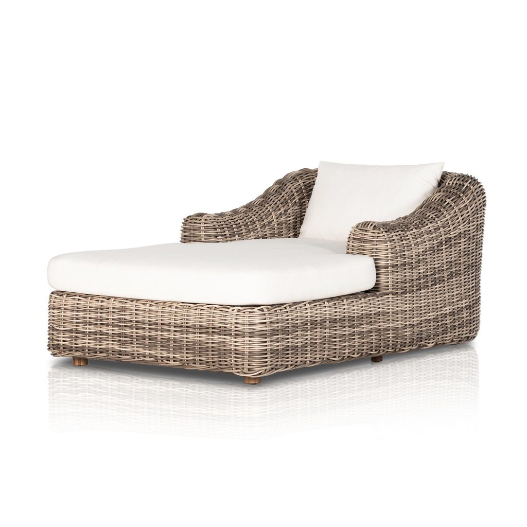 Messina Outdoor Chaise Lounge, Chunky Sand Woven