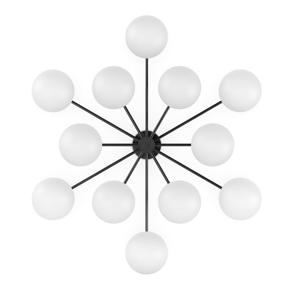 Orion Round Chandelier, Black Gunmetal