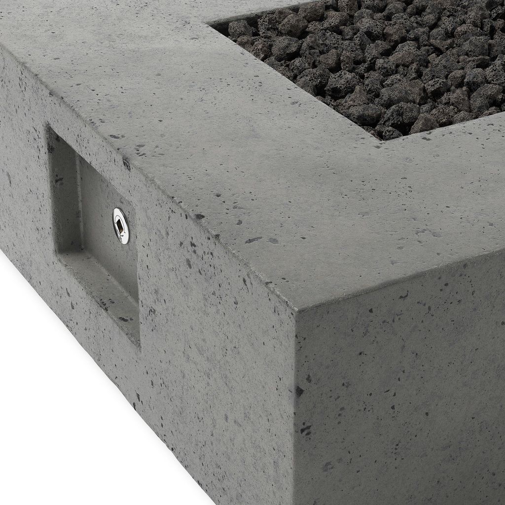 Donovan Outdoor Fire Table, Pewter Concrete With Natural Gas Fuel Type