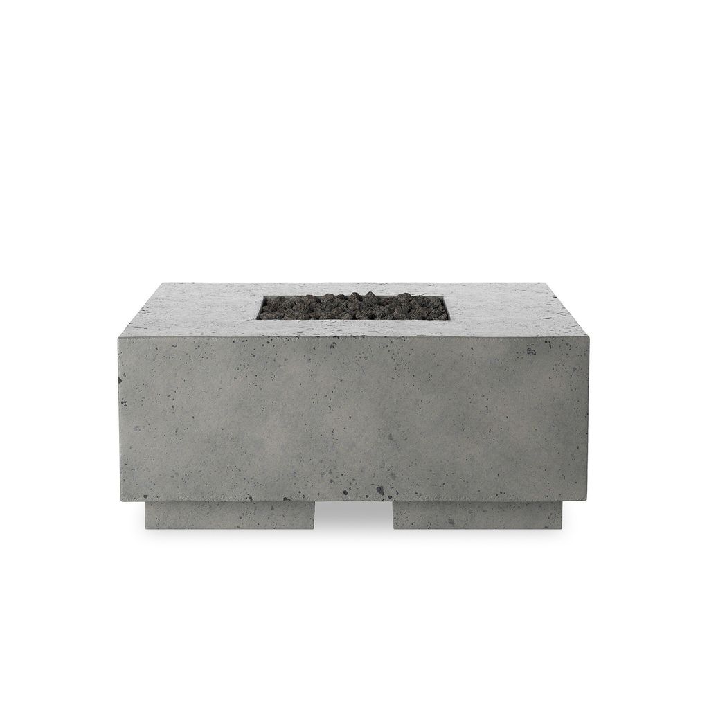 Donovan Outdoor Fire Table, Pewter Concrete With Natural Gas Fuel Type