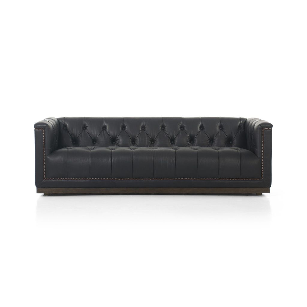 Classic Library Sofa, Top-Grain Leather, Slightly distressed