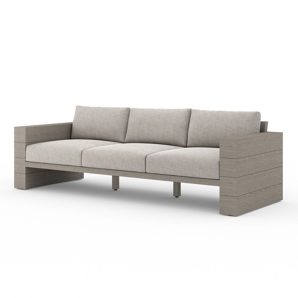 Leroy Outdoor Sofa, Weathered Grey, Stone Grey Cover