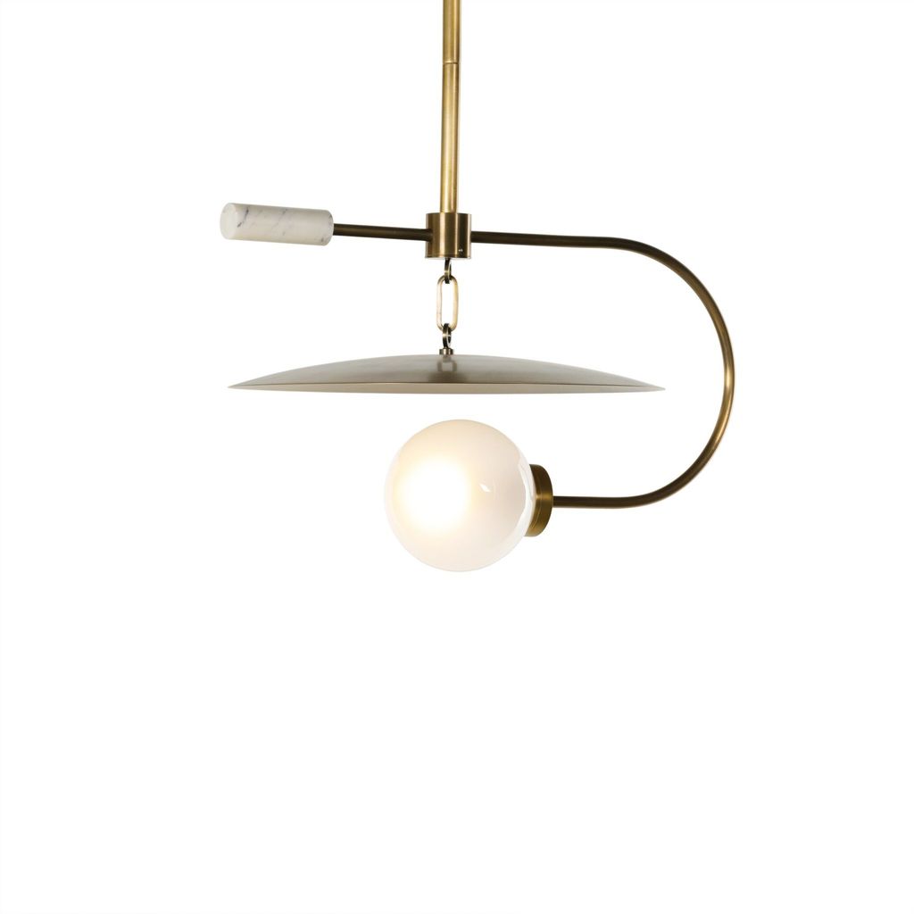 Harpo Pendant, Antique Brass Iron