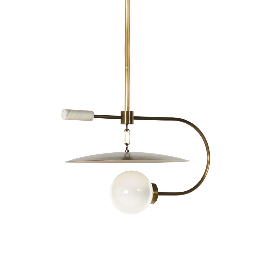 Harpo Pendant, Antique Brass Iron