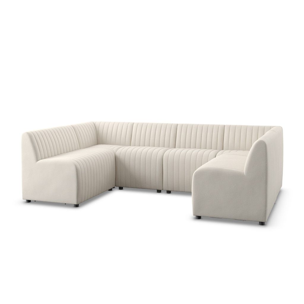 Augustine Dining Banquette, U Shape 106", Capri Oatmeal Cover