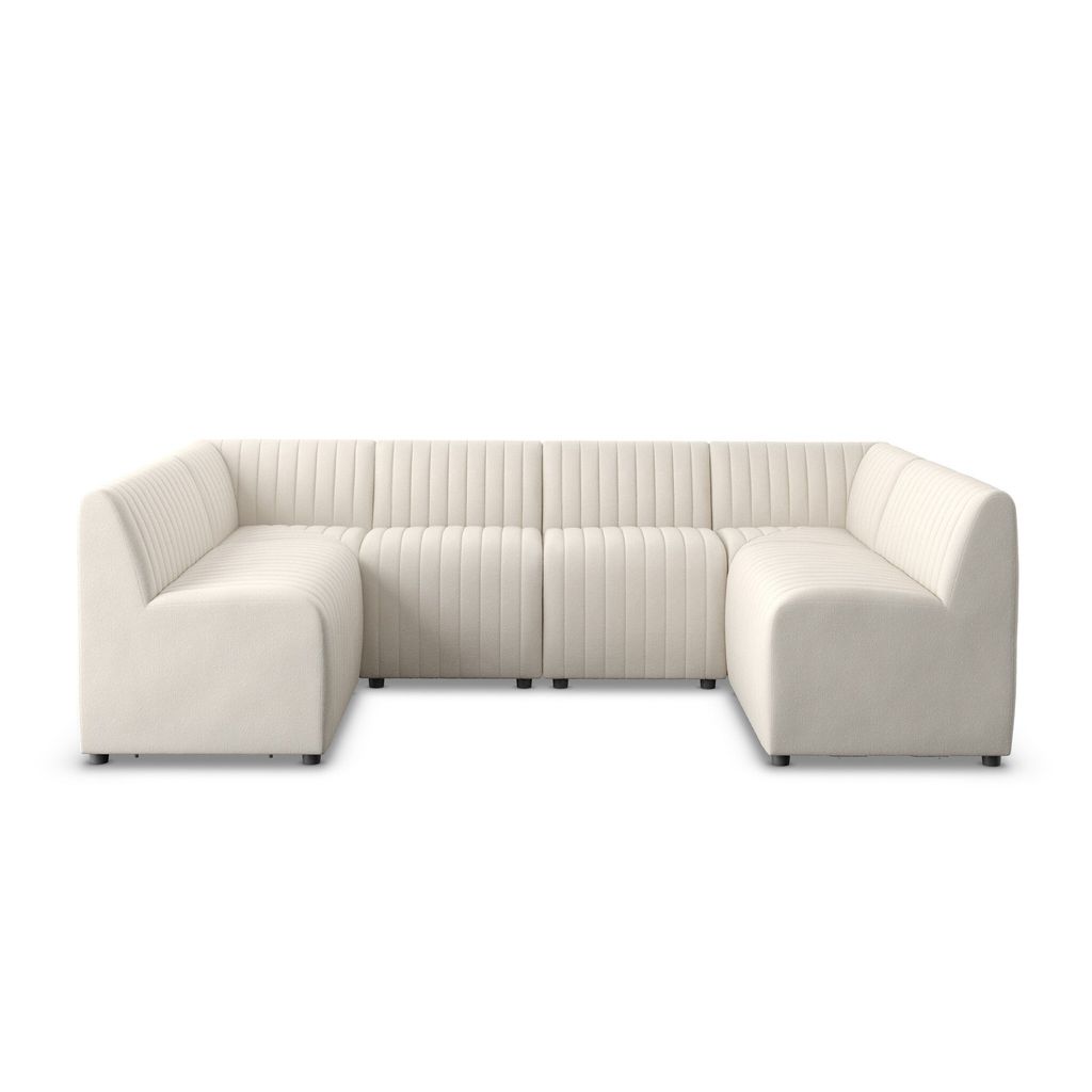Augustine Dining Banquette, U Shape 106", Capri Oatmeal Cover