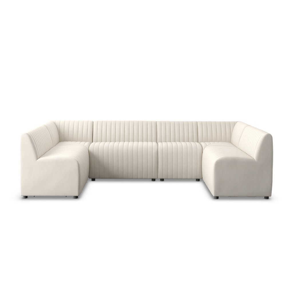 Augustine Dining Banquette, U Shape 119.5", Capri Oatmeal Cover