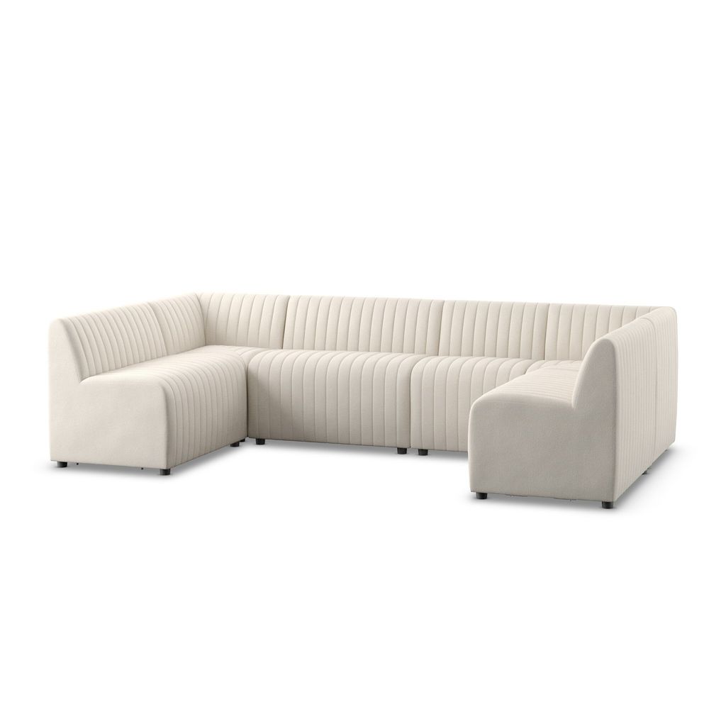 Augustine Dining Banquette, U Shape 119.5", Capri Oatmeal Cover