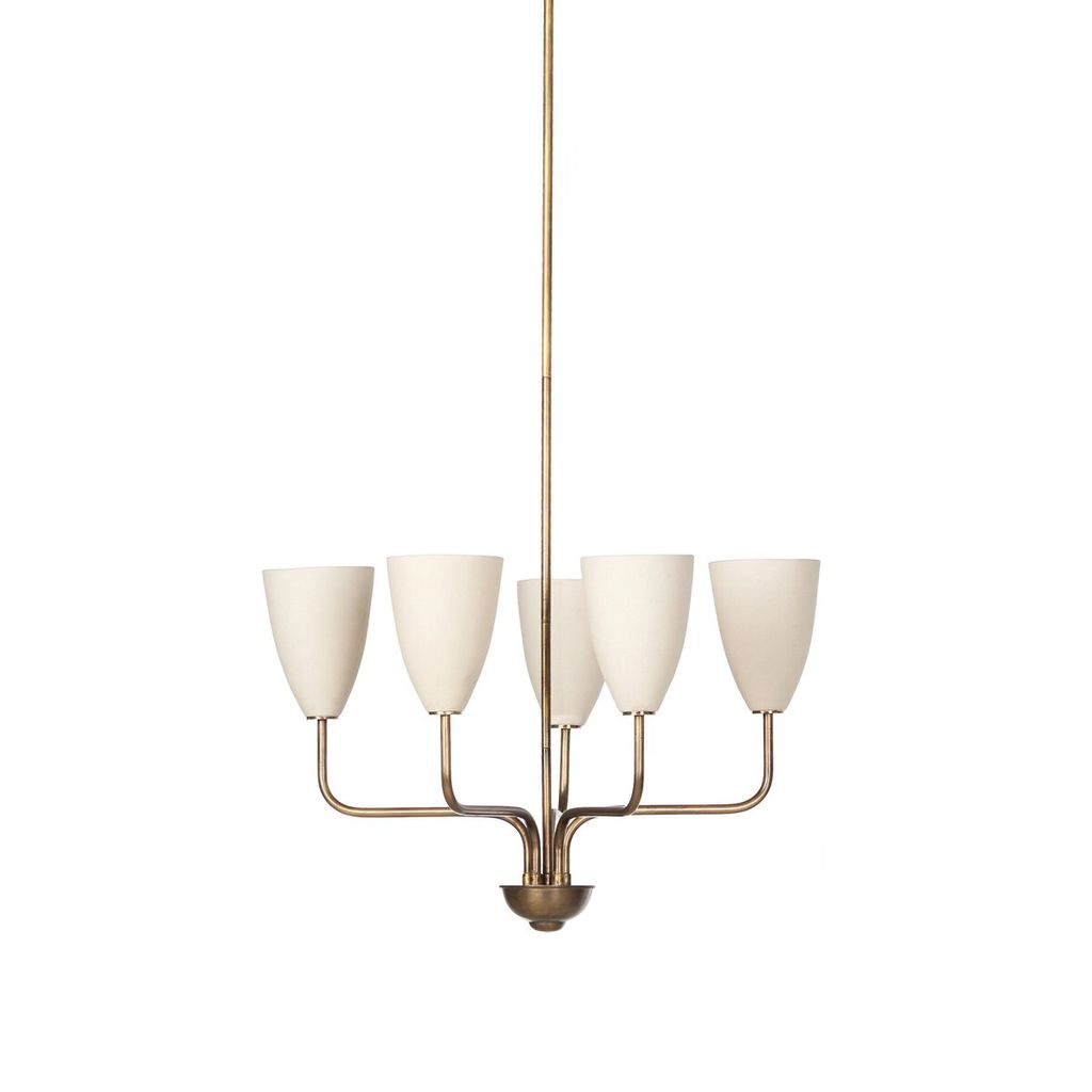 Jasmine Chandelier, Aged Brass