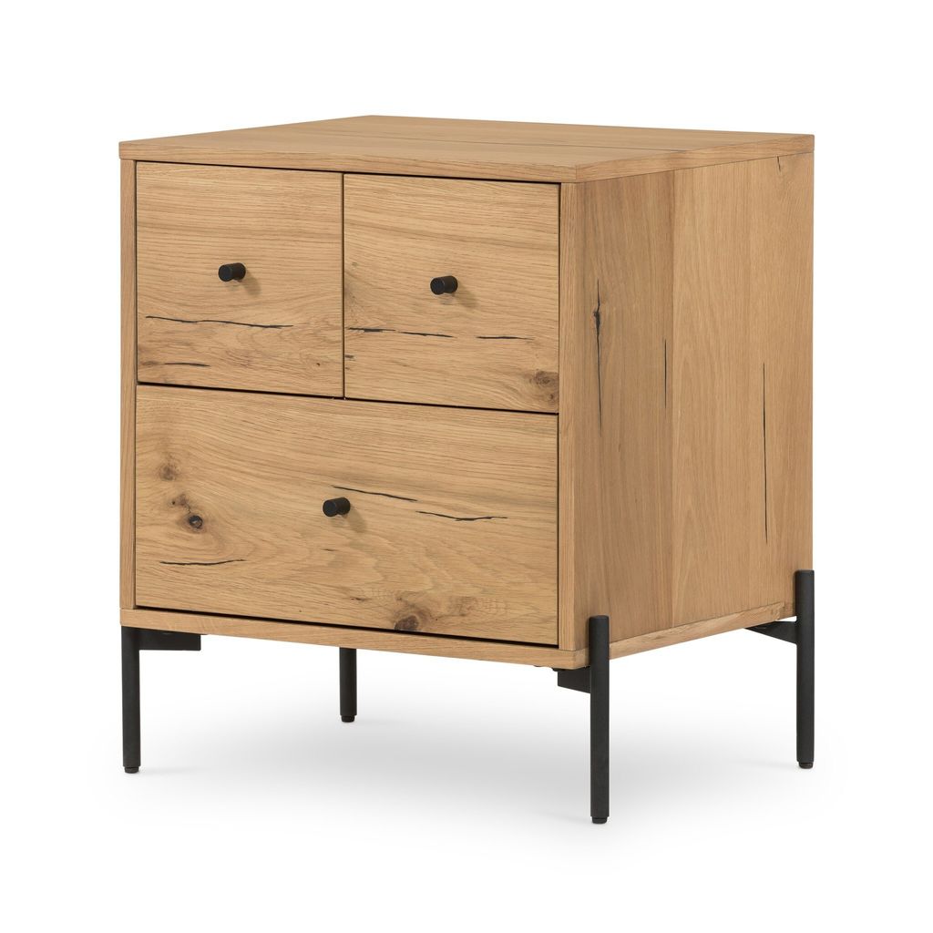 Eaton Nightstand, Light Oak Resin