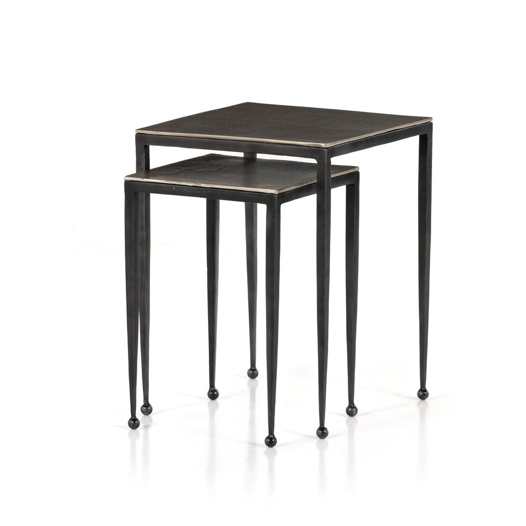 Antique Nickel Nesting Table Set