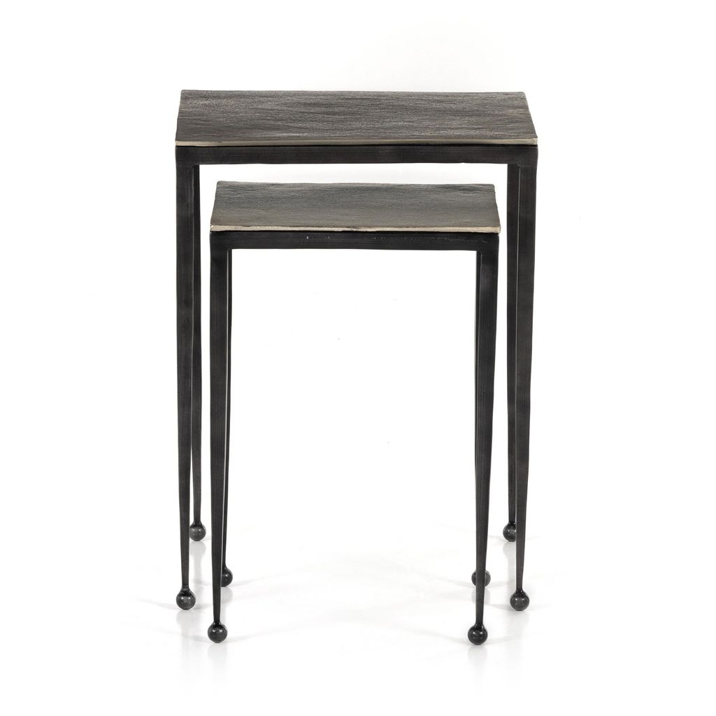 Antique Nickel Nesting Table Set