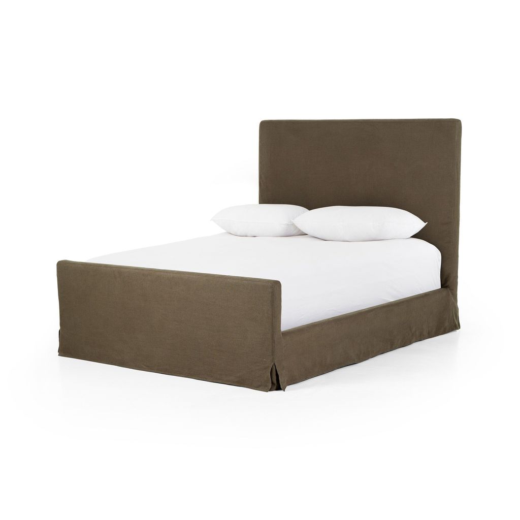 Preview image for Daphne Slipcover Bed Queen Size, Brussels Coffee Cover