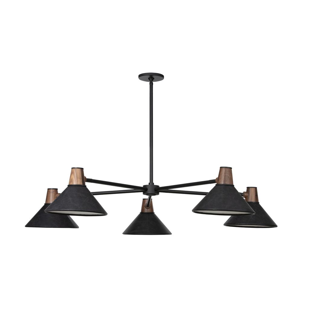Cullen Chandelier, Black Leather