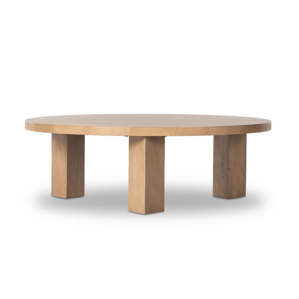 Mesa Round Coffee Table 48", Light Brushed Parawood