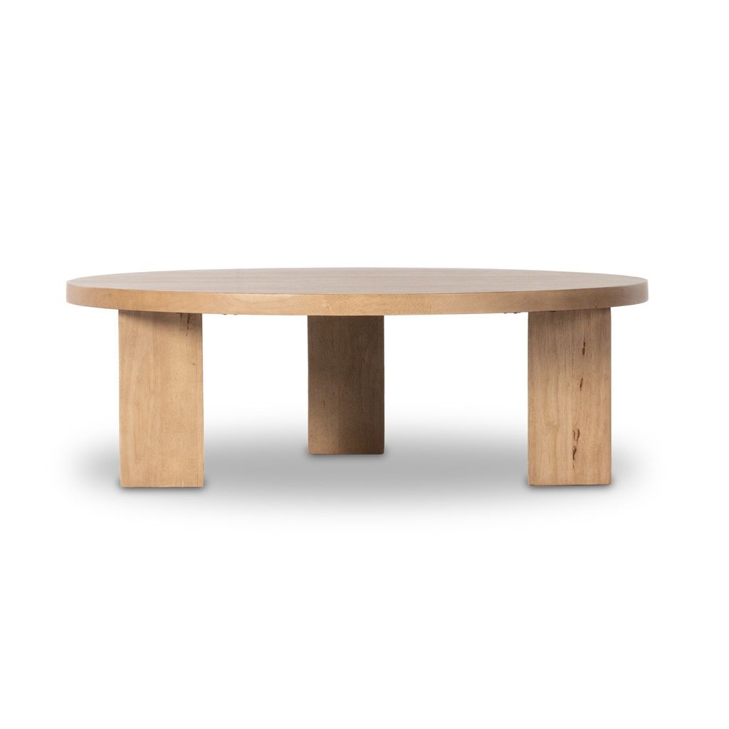 Mesa Round Coffee Table 48", Light Brushed Parawood
