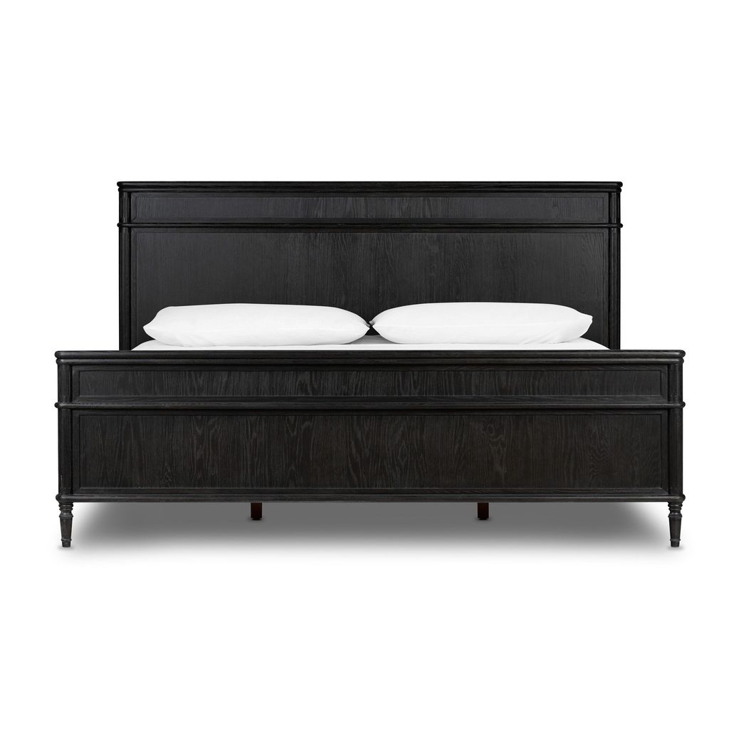 Toulouse Bed Queen Size, Distressed Black