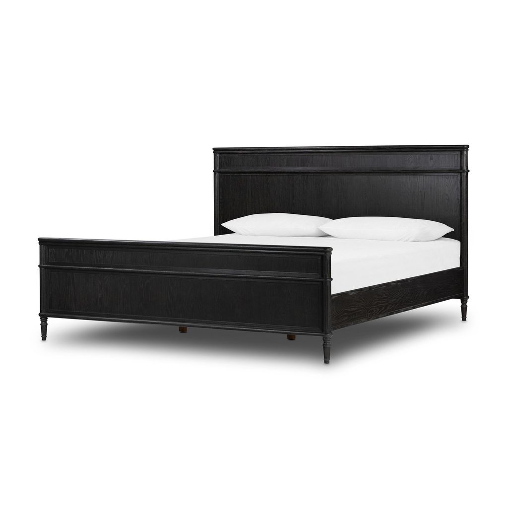 Toulouse Bed Queen Size, Distressed Black