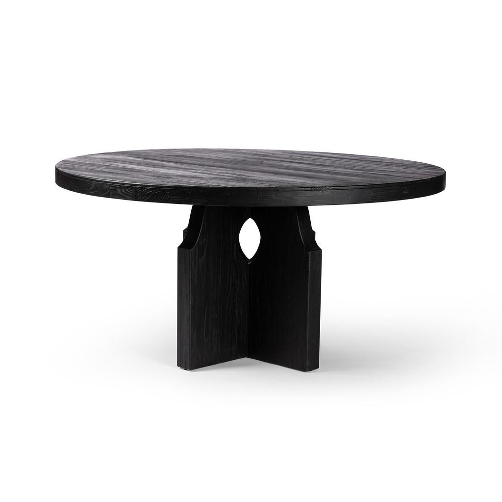 Allandale Round Dining Table, Black Elm