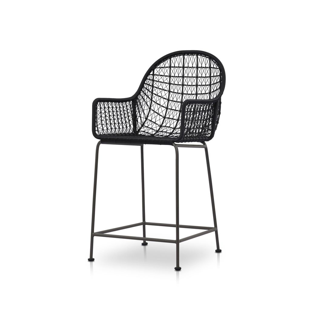 Bandera Outdoor Counter Stool, Smoke Black