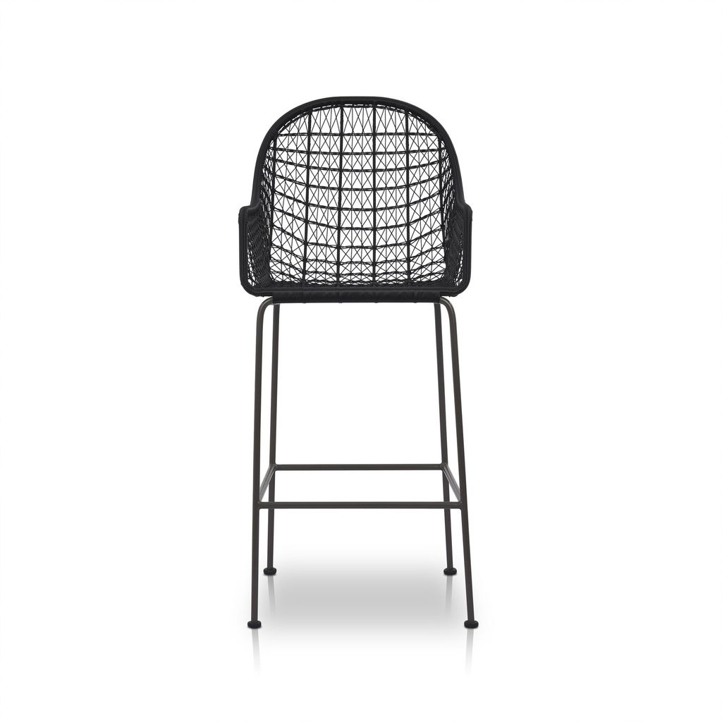 Bandera Outdoor Bar Stool, Smoke Black