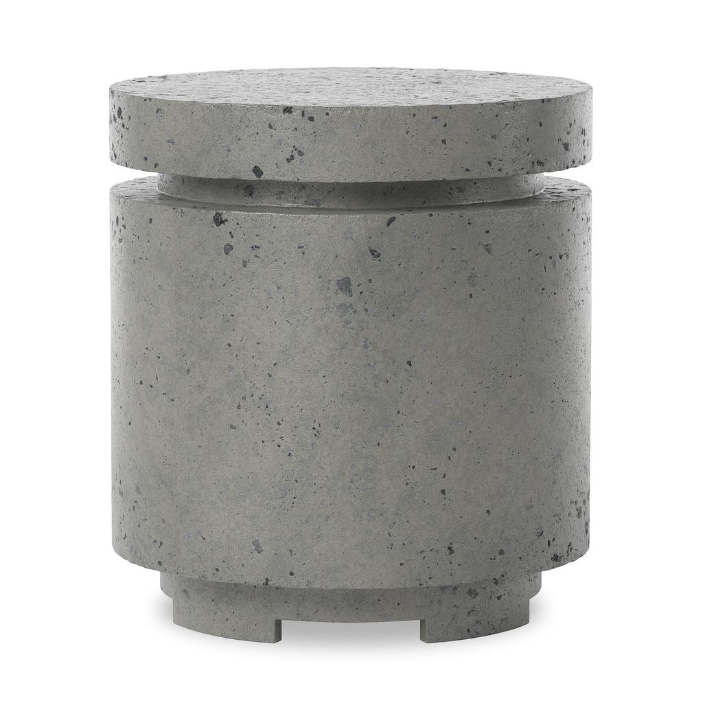 Higgins Outdoor Round Propane Enclosure, Pewter Concrete