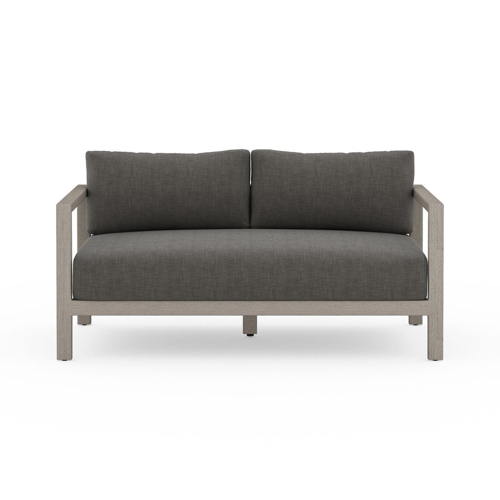 Sonoma Outdoor Sofa, Weathered Grey 60", Charcoal Cover