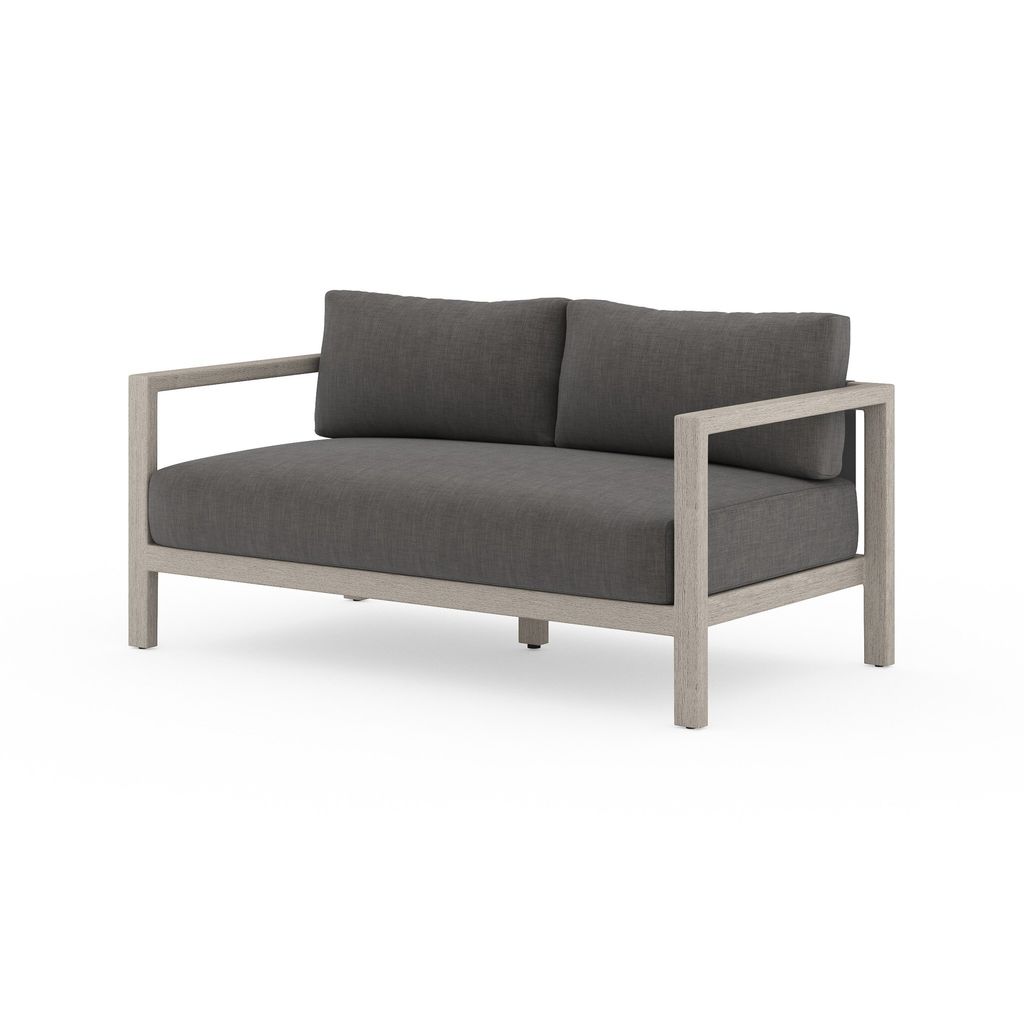 Sonoma Outdoor Sofa, Weathered Grey 60", Charcoal Cover