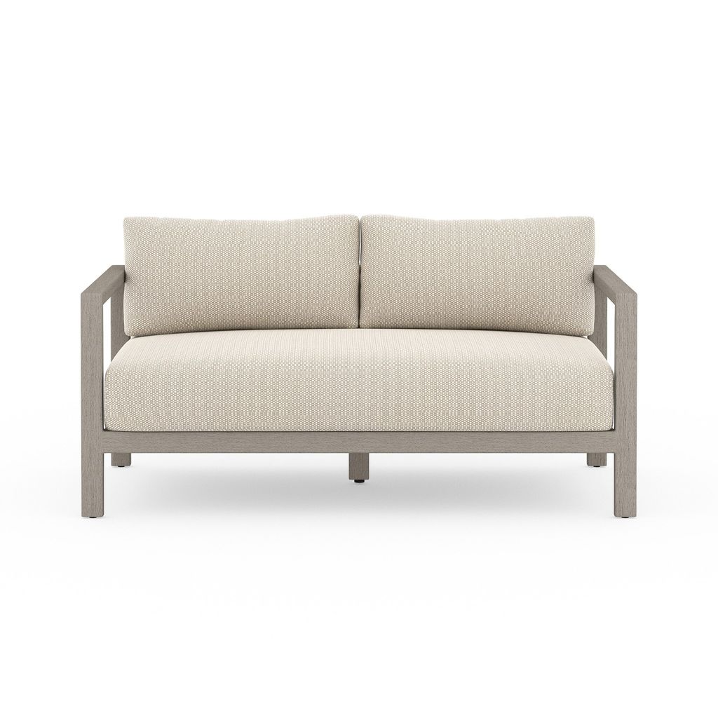 Sonoma Outdoor Sofa, Weathered Grey 60", Faye Sand Cover