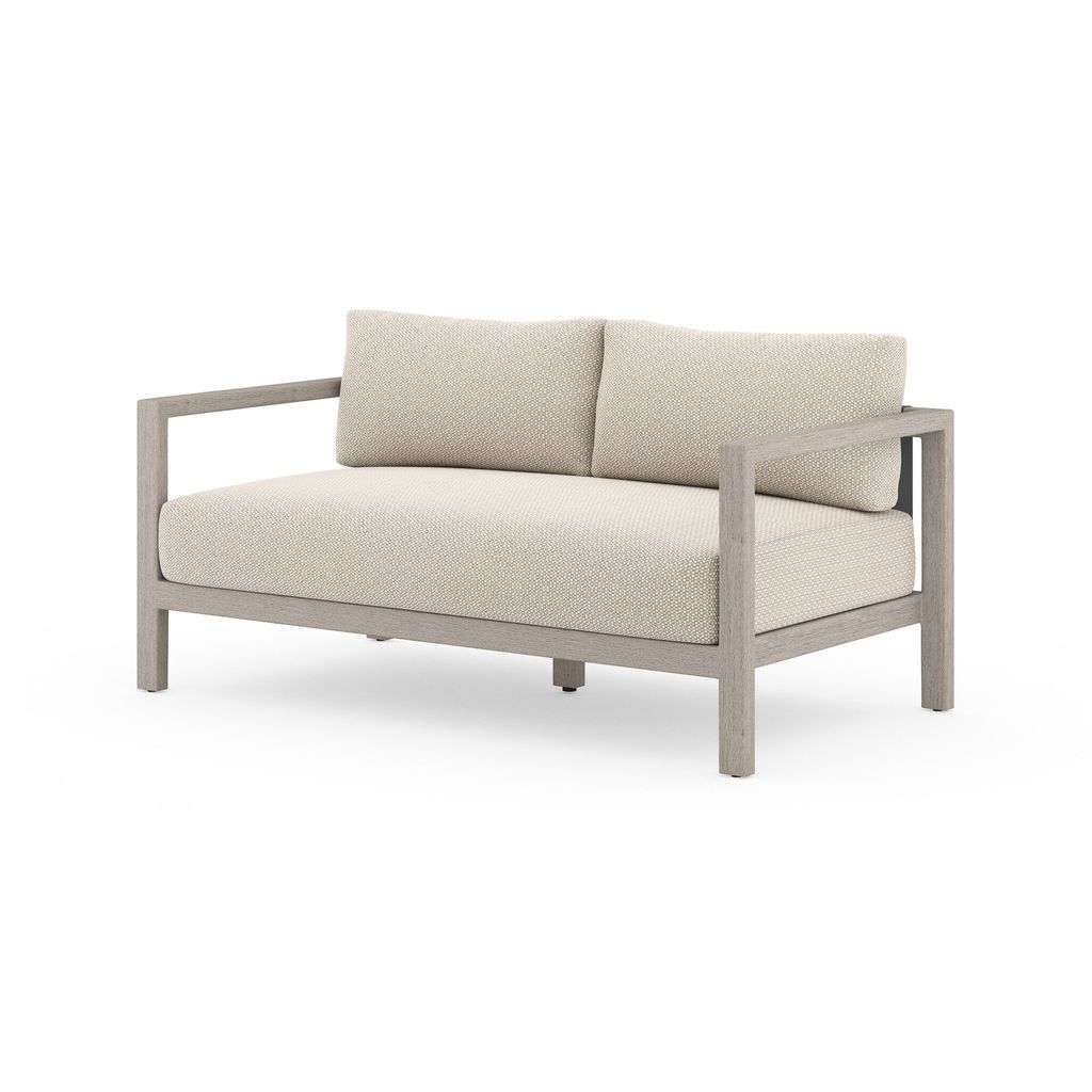 Sonoma Outdoor Sofa, Weathered Grey 60", Faye Sand Cover