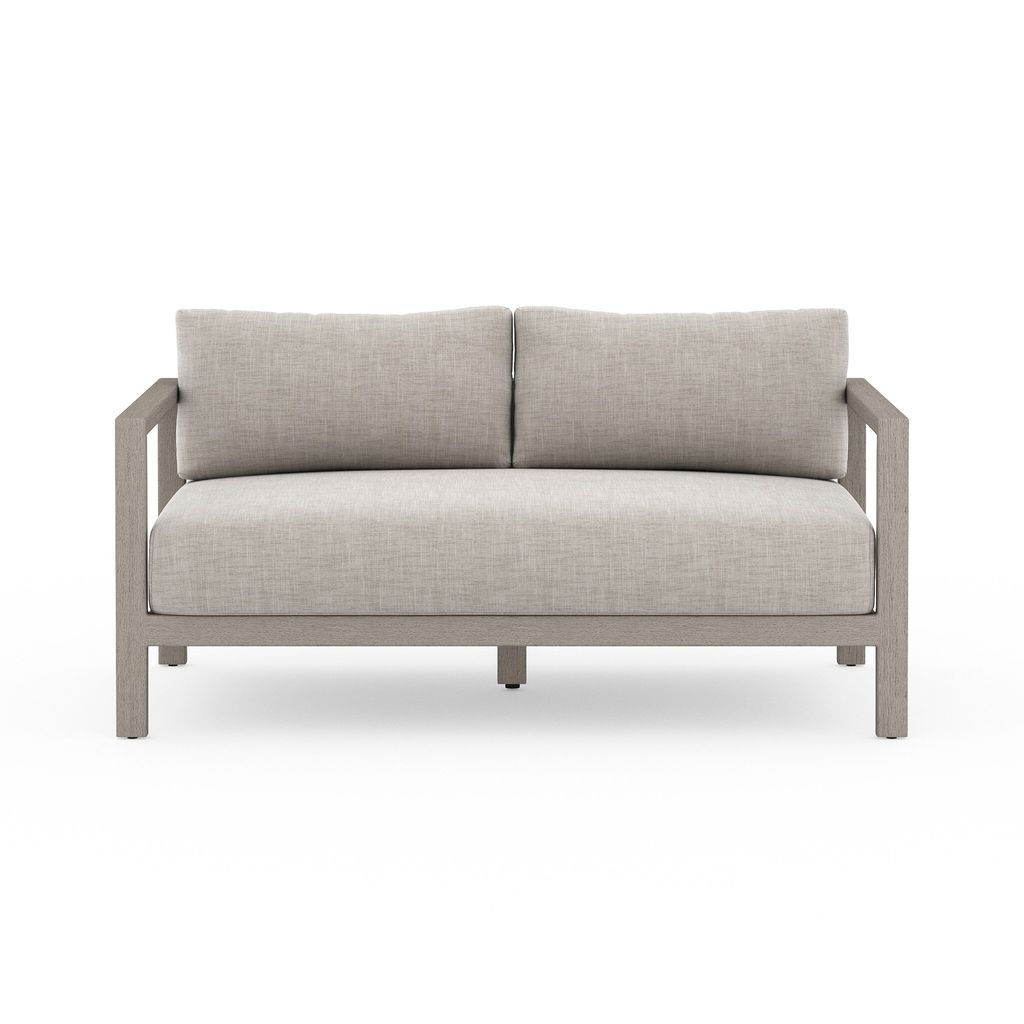 Sonoma Outdoor Sofa, Weathered Grey 60", Stone Grey Cover