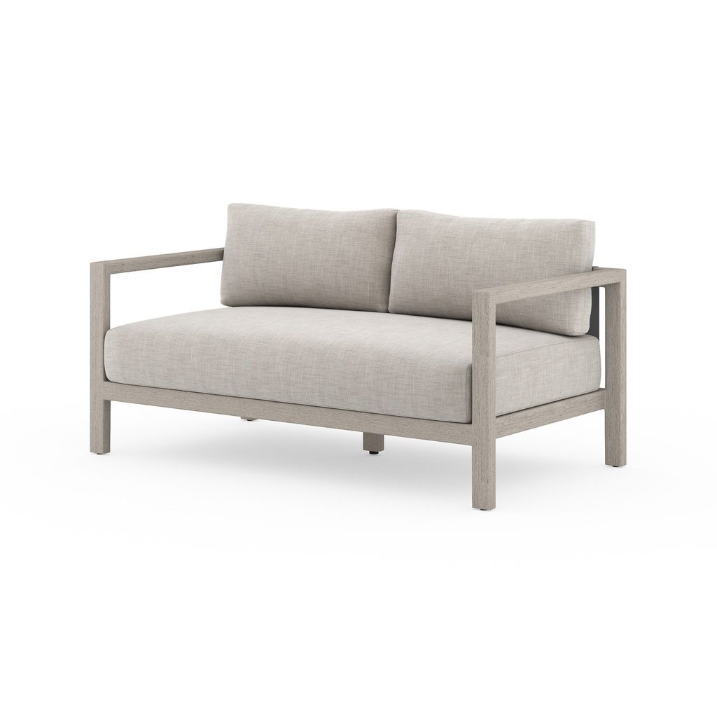 Sonoma Outdoor Sofa, Weathered Grey 60", Stone Grey Cover
