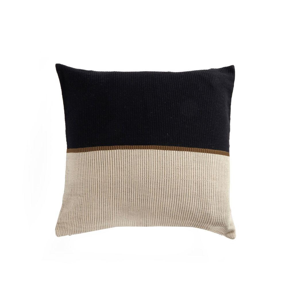 Preview image for Handwoven Pillow Cover + Insert 22" X 22", Black