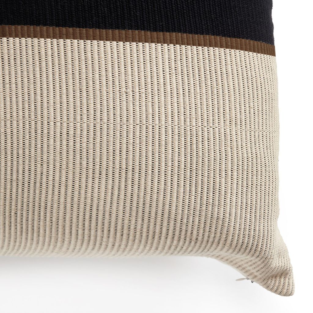 Handwoven Pillow Cover + Insert 22" X 22", Black